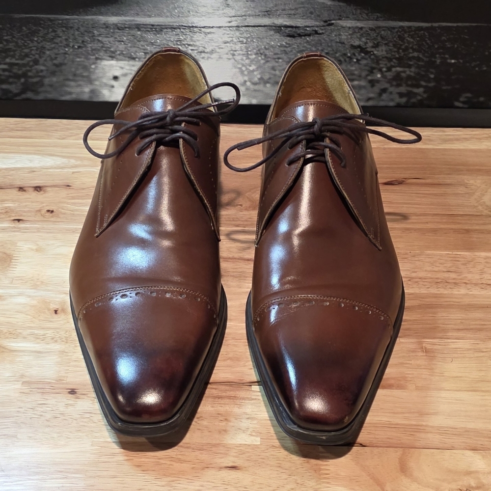 Magnanni Men’s Cap Toe Derby / Chukka Oxford – Cognac – New Without Box 13 - Picture 3 of 7